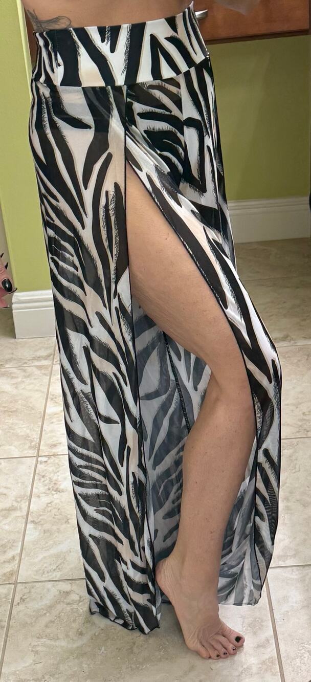 Aprilake large pants resort cover up side slits New in bag animal print